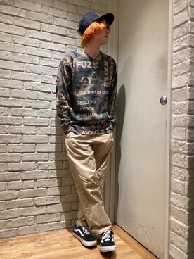 「HYSTERIC GLAMOUR（ヒステリックグラマー）のHYS WHISKY柄 刺繍キャップ（キャップ）」を使った、Mitsuさん（メンズ・170cm）の秋コーディネート