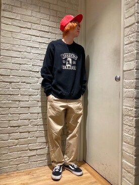 「HYSTERIC GLAMOUR（ヒステリックグラマー）のHYS WHISKY柄 刺繍キャップ（キャップ）」を使った、Mitsuさん（メンズ・170cm）の秋コーディネート