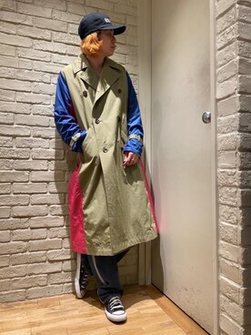 「HYSTERIC GLAMOUR（ヒステリックグラマー）のアイテム（トレンチコート）」を使った、Mitsuさん（メンズ・170cm）の冬コーディネート