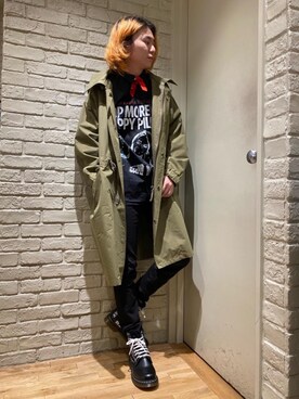 「HYSTERIC GLAMOUR（ヒステリックグラマー）のアイテム（バンダナ/スカーフ）」を使った、Mitsuさん（メンズ・170cm）の冬コーディネート