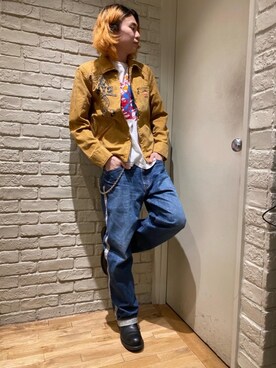 「コラボレーション」｜「アイテム（その他アウター）」を使った、Mitsuさん（メンズ・170cm）の春コーディネート