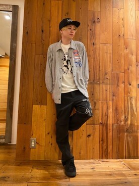 「HYSTERIC GLAMOUR（ヒステリックグラマー）のHYS WHISKY柄 刺繍キャップ（キャップ）」を使った、Mitsuさん（メンズ・170cm）の春コーディネート