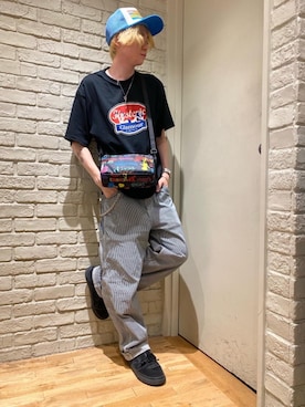 「アイテム（ポーチ、その他）」を使った、Mitsuさん（メンズ・170cm）の夏コーディネート