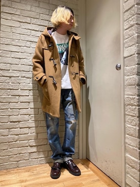 「HYSTERIC GLAMOUR（ヒステリックグラマー）のアイテム（ダッフルコート）」を使った、Mitsuさん（メンズ・170cm）の秋コーディネート