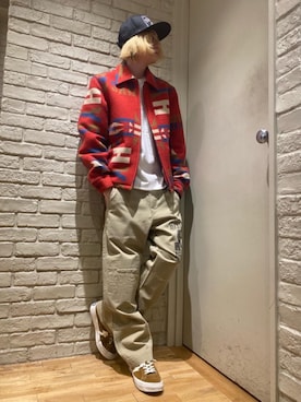 「HYSTERIC GLAMOUR（ヒステリックグラマー）のHYS WHISKY柄 刺繍キャップ（キャップ）」を使った、Mitsuさん（メンズ・170cm）の冬コーディネート