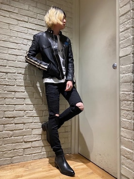 「ロックコーデ」｜「アイテム（その他アウター）」を使った、Mitsuさん（メンズ・170cm）の冬コーディネート