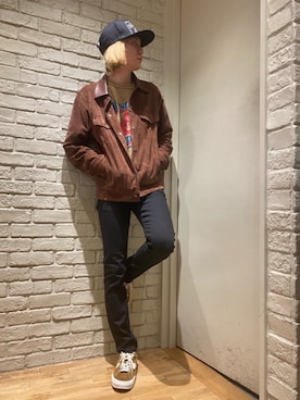 「HYSTERIC GLAMOUR（ヒステリックグラマー）のHYS WHISKY柄 刺繍キャップ（キャップ）」を使った、Mitsuさん（メンズ・170cm）の冬コーディネート