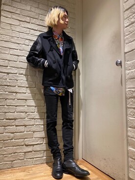 「ロックコーデ」｜「アイテム（その他アウター）」を使った、Mitsuさん（メンズ・170cm）の冬コーディネート
