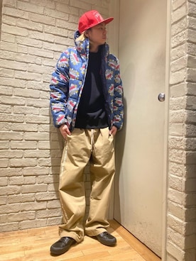 「HYSTERIC GLAMOUR（ヒステリックグラマー）のHYS WHISKY柄 刺繍キャップ（キャップ）」を使った、Mitsuさん（メンズ・170cm）の冬コーディネート