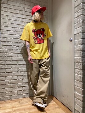 「HYSTERIC GLAMOUR（ヒステリックグラマー）のHYS WHISKY柄 刺繍キャップ（キャップ）」を使った、Mitsuさん（メンズ・170cm）の春コーディネート