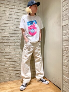 「HYSTERIC GLAMOUR（ヒステリックグラマー）のHYS WHISKY柄 刺繍キャップ（キャップ）」を使った、Mitsuさん（メンズ・170cm）の春コーディネート