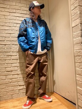 「HYSTERIC GLAMOUR（ヒステリックグラマー）のアイテム（MA-1）」を使った、Mitsuさん（メンズ・170cm）の秋コーディネート