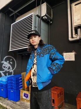 「HYSTERIC GLAMOUR（ヒステリックグラマー）のアイテム（MA-1）」を使った、Mitsuさん（メンズ・170cm）の秋コーディネート