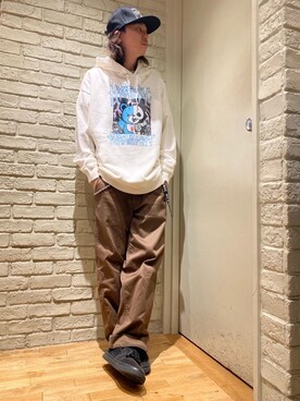 「HYSTERIC GLAMOUR（ヒステリックグラマー）のHYS WHISKY柄 刺繍キャップ（キャップ）」を使った、Mitsuさん（メンズ・170cm）の秋コーディネート