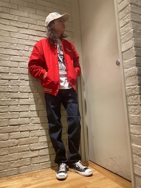 「でにむ」｜「アイテム（スタジャン）」を使った、Mitsuさん（メンズ・170cm）の秋コーディネート