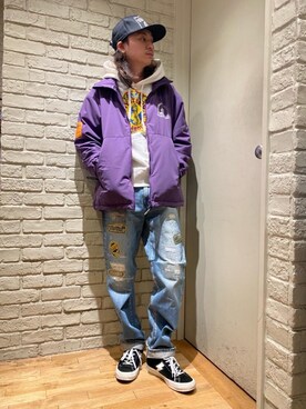 「HYSTERIC GLAMOUR（ヒステリックグラマー）のHYS WHISKY柄 刺繍キャップ（キャップ）」を使った、Mitsuさん（メンズ・170cm）の秋コーディネート