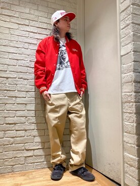 「ロンt」｜「アイテム（スタジャン）」を使った、Mitsuさん（メンズ・170cm）の冬コーディネート