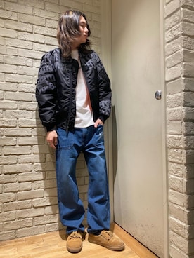 「HYSTERIC GLAMOUR（ヒステリックグラマー）のアイテム（MA-1）」を使った、Mitsuさん（メンズ・170cm）の冬コーディネート