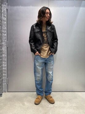 「ロンt」｜「アイテム（その他アウター）」を使った、Mitsuさん（メンズ・170cm）の冬コーディネート