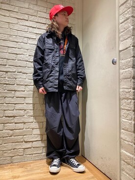 「HYSTERIC GLAMOUR（ヒステリックグラマー）のHYS WHISKY柄 刺繍キャップ（キャップ）」を使った、Mitsuさん（メンズ・170cm）の春コーディネート