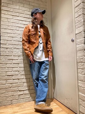 「レザーコーデ」｜「アイテム（その他アウター）」を使った、Mitsuさん（メンズ・170cm）の春コーディネート