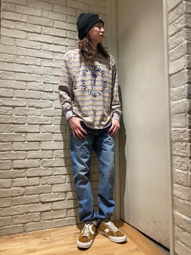 「でにむ」｜「アイテム（ニットキャップ/ビーニー）」を使った、Mitsuさん（メンズ・170cm）の春コーディネート