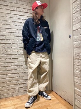 「ロンt」｜「アイテム（ブルゾン）」を使った、Mitsuさん（メンズ・170cm）の春コーディネート