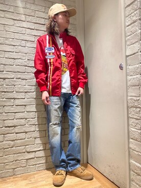 Mitsuさんの「HYS GOOD TIMEアップリケ レーシングジャケット」を使ったコーディネート