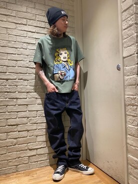 「でにむ」｜「アイテム（ニットキャップ/ビーニー）」を使った、Mitsuさん（メンズ・170cm）の春コーディネート