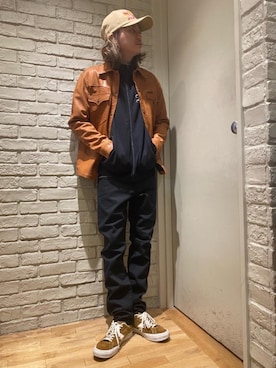 「レザーコーデ」｜「アイテム（その他アウター）」を使った、Mitsuさん（メンズ・170cm）の春コーディネート