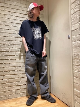 「ﾋﾞｯｸﾞｼﾙｴｯﾄ」｜「アイテム（帽子）」を使った、Mitsuさん（メンズ・170cm）の春コーディネート