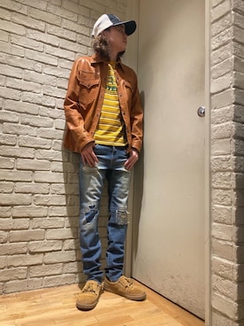 「レザーコーデ」｜「アイテム（その他アウター）」を使った、Mitsuさん（メンズ・170cm）の春コーディネート