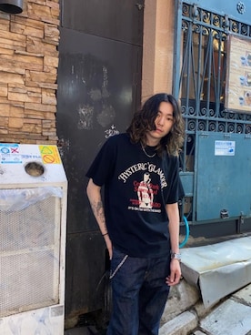 「アイテム（ウォレットチェーン）」を使った、Mitsuさん（メンズ・170cm）の夏コーディネート