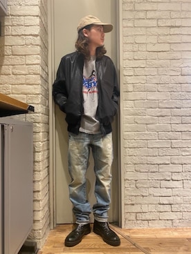 「ロンt」｜「アイテム（ブルゾン）」を使った、Mitsuさん（メンズ・170cm）の秋コーディネート