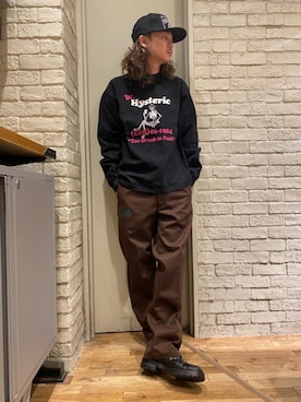 「HYSTERIC GLAMOUR（ヒステリックグラマー）のHYS WHISKY柄 刺繍キャップ（キャップ）」を使った、Mitsuさん（メンズ・170cm）の秋コーディネート