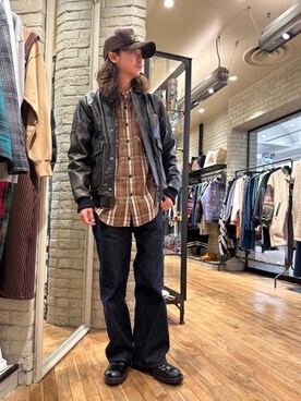 「シャツ 」｜「アイテム（ブルゾン）」を使った、Mitsuさん（メンズ・170cm）の秋コーディネート