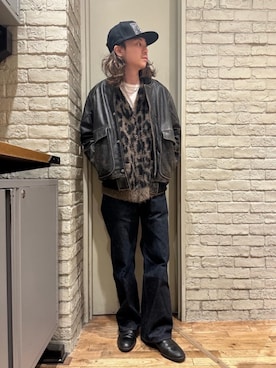 「アイテム（カーディガン/ボレロ、ブラウン系）」を使った、Mitsuさん（メンズ・170cm）の秋コーディネート