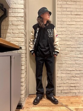 「でにむ」｜「アイテム（スタジャン）」を使った、Mitsuさん（メンズ・170cm）の冬コーディネート