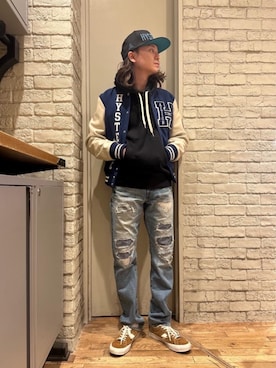 「でにむ」｜「アイテム（スタジャン）」を使った、Mitsuさん（メンズ・170cm）の冬コーディネート