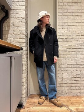 「HYSTERIC GLAMOUR（ヒステリックグラマー）のアイテム（ピーコート）」を使った、Mitsuさん（メンズ・170cm）の冬コーディネート