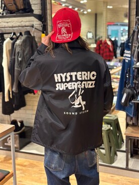 「HYSTERIC GLAMOUR（ヒステリックグラマー）のHYS WHISKY柄 刺繍キャップ（キャップ）」を使った、Mitsuさん（メンズ・170cm）の冬コーディネート