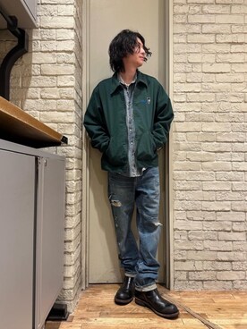「シャツ 」｜「アイテム（ブルゾン）」を使った、Mitsuさん（メンズ・170cm）の春コーディネート