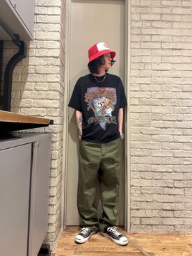 「みりたりー」｜「アイテム（帽子）」を使った、Mitsuさん（メンズ・170cm）の夏コーディネート