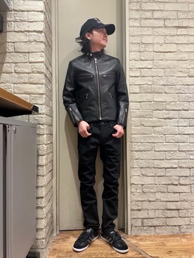 「HYSTERIC GLAMOUR（ヒステリックグラマー）のアイテム（ライダースジャケット）」を使った、Mitsuさん（メンズ・170cm）の秋コーディネート