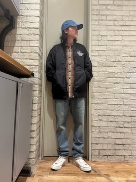 「シャツ 」｜「アイテム（ブルゾン）」を使った、Mitsuさん（メンズ・170cm）の秋コーディネート