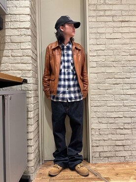 「シャツ 」｜「アイテム（ブルゾン）」を使った、Mitsuさん（メンズ・170cm）の秋コーディネート