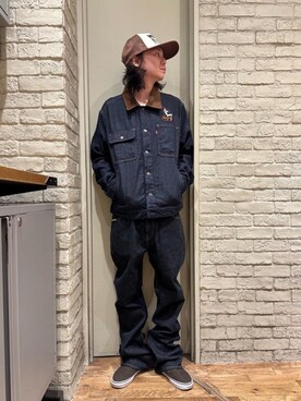 「HYSTERIC GLAMOUR（ヒステリックグラマー）のHYSTERIC HEAVY トラッカージャケット（デニムジャケット）」を使った、Mitsuさん（メンズ・170cm）の秋コーディネート