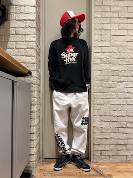 「らふこーで」｜「アイテム（スウェットパンツ）」を使った、Mitsuさん（メンズ・170cm）の冬コーディネート