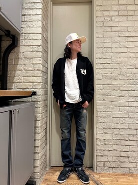 「でにむ」｜「アイテム（キャップ）」を使った、Mitsuさん（メンズ・170cm）の冬コーディネート