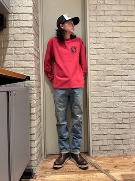 「でにむ」｜「アイテム（キャップ）」を使った、Mitsuさん（メンズ・170cm）の冬コーディネート